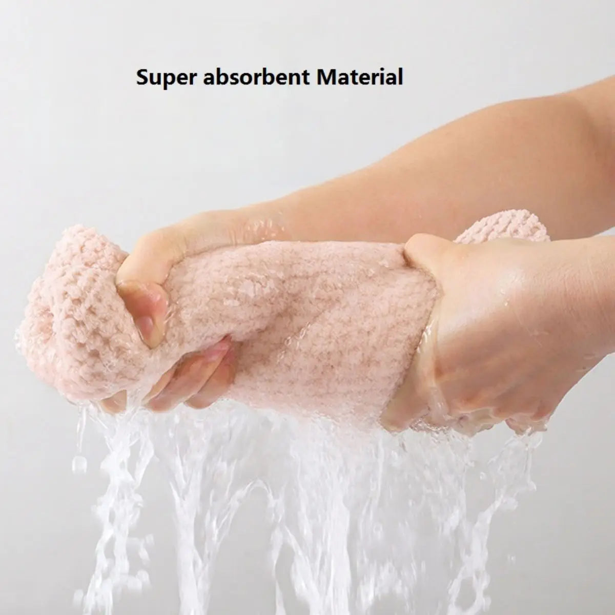 Solid color hair towel Textured dry hair cap 9.8 "X 25.5" absorbent