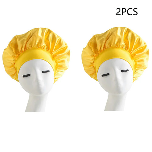 Bonnet Sleeping Cap Nightcap High Elastic Wide Brim Satin Night Hat