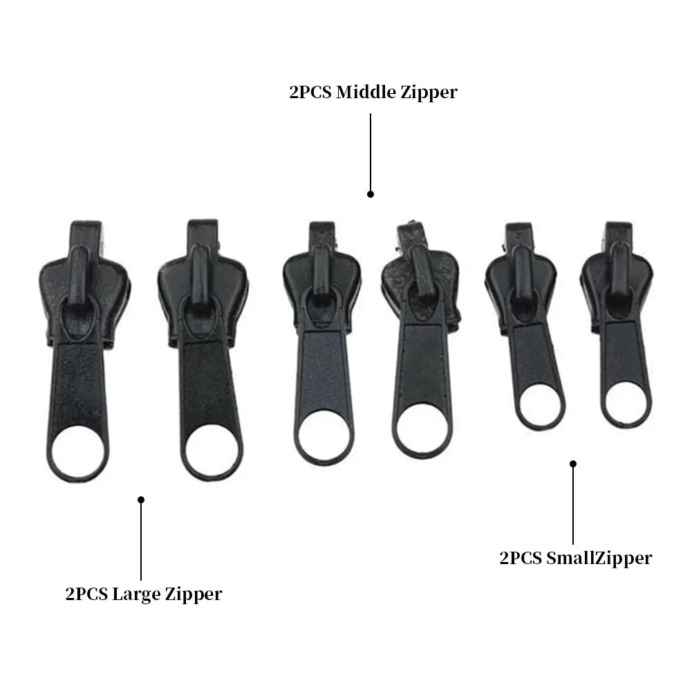 6pcs Instant Zipper Universal Instant Fix Repair Kit Replacement Zip