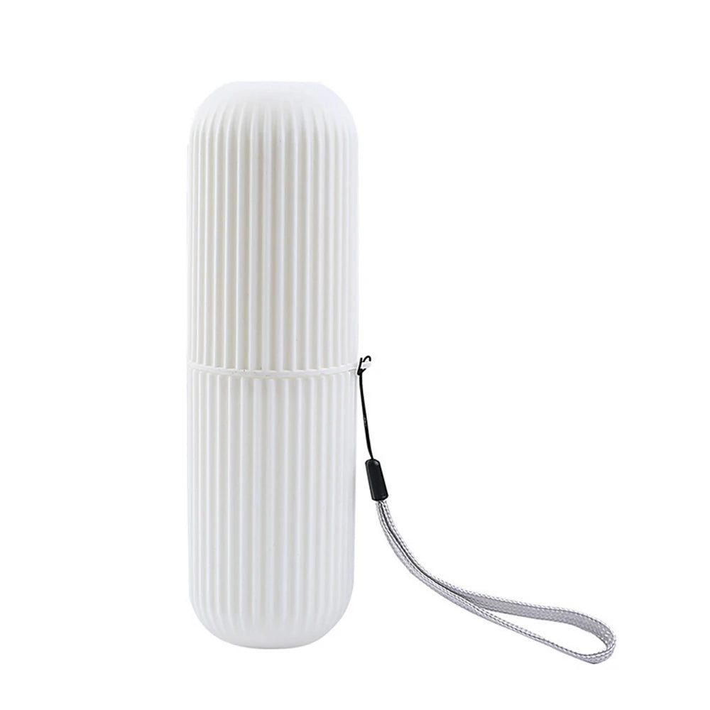 Travel Toothbrush Box Vertical Stripe Portable Mouthwash Cup Brushing