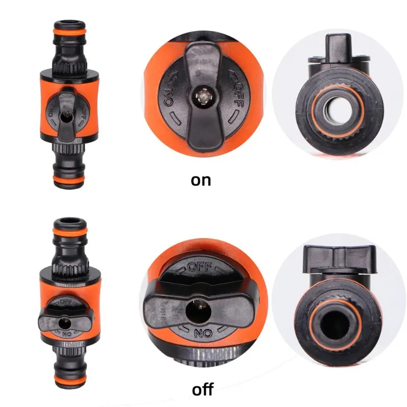 1PC/2PCS 16MM Equal Garden Hose Shut Off Valve Fitting Plastic Tubing