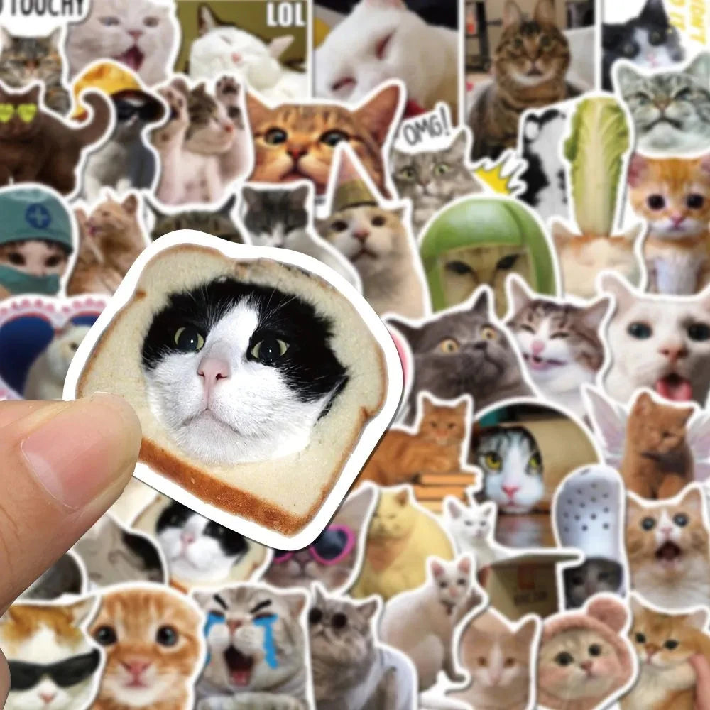 10/30/50PCS Kawaii Love Cat PVC Sticker Aesthetic Children's Korean