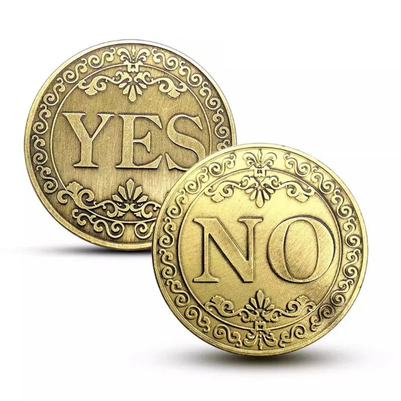 YES NO Decision Coins Magic Coin Collections Good Luck Vintage Antique