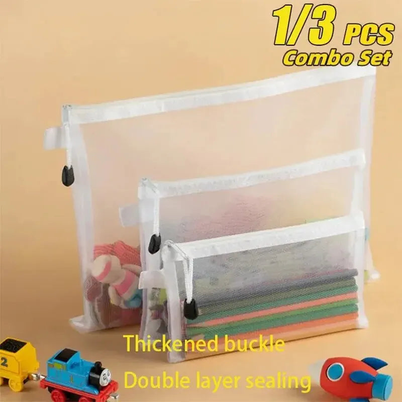 1-3PCS Storage Bag Mesh ZipperToy Building Block Puzzle Sub-package