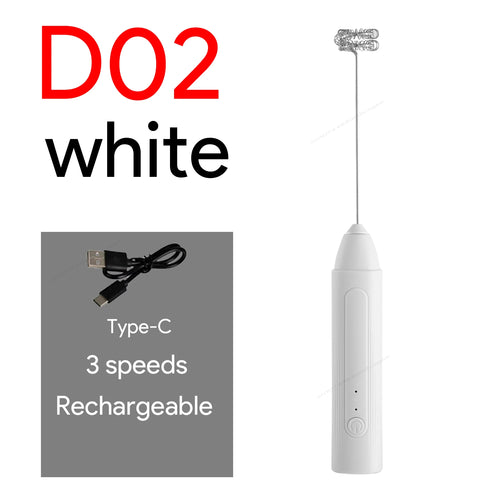 Handheld Egg Beater 3 Speeds Electric Milk Frother USB Rechargeable