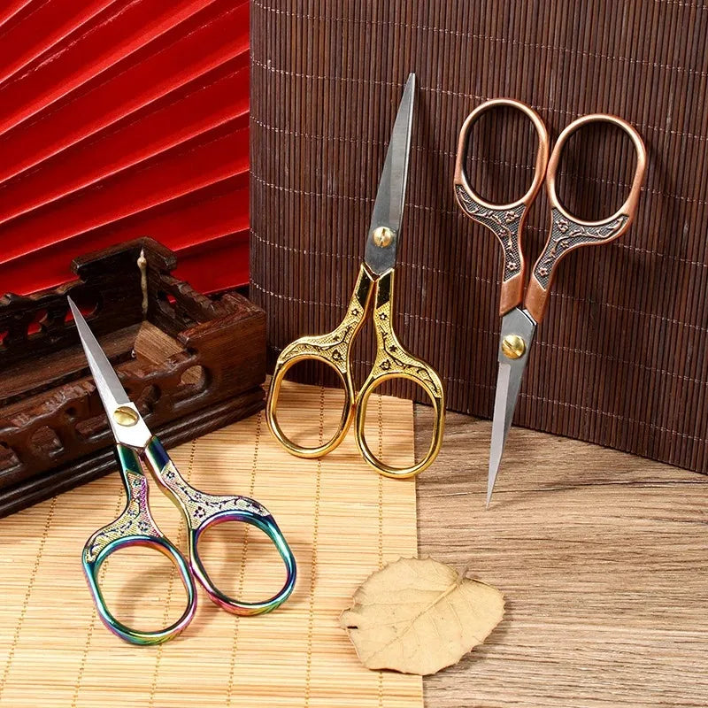 1PC Sewing Scissors Stainless Steel Retro Embroidery Tailor Scissors