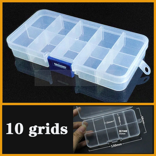 Transparent Plastic box Screw Compartment Box Jewelry Earring Display