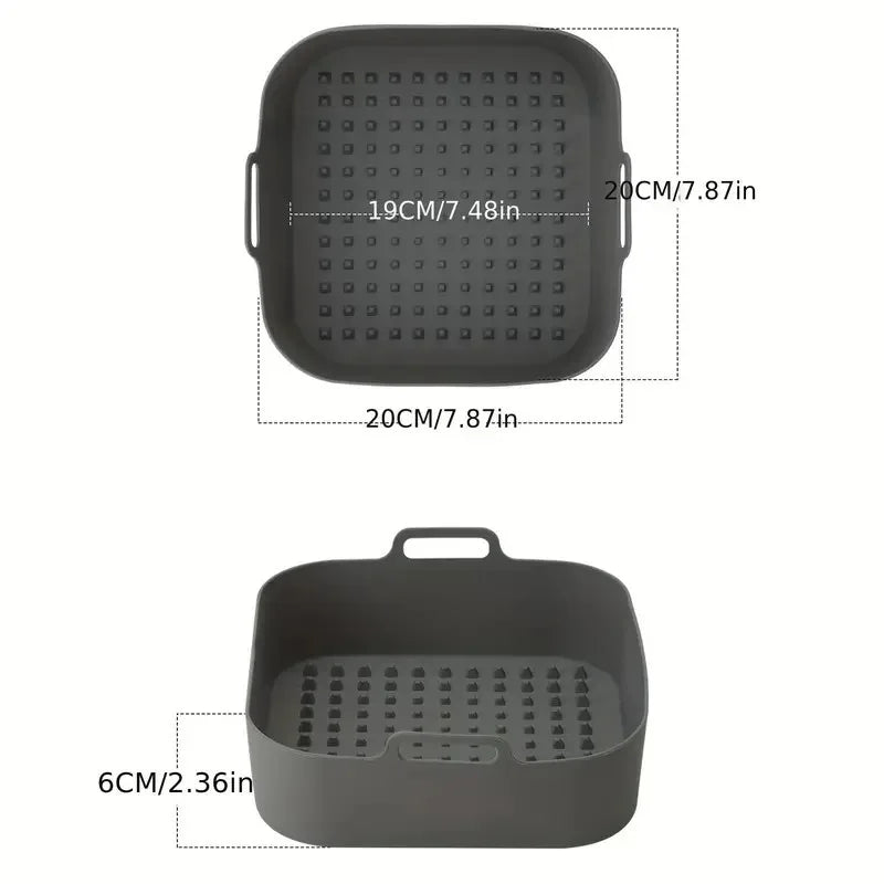 Reusable Silicone Air Fryer Basket Non-Stick Heat Resistant Air Fryer