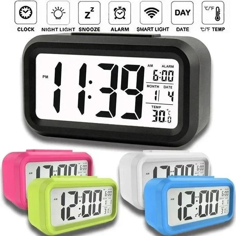 Led Digital Alarm Clock Backlight Data Times Calendar Desktop