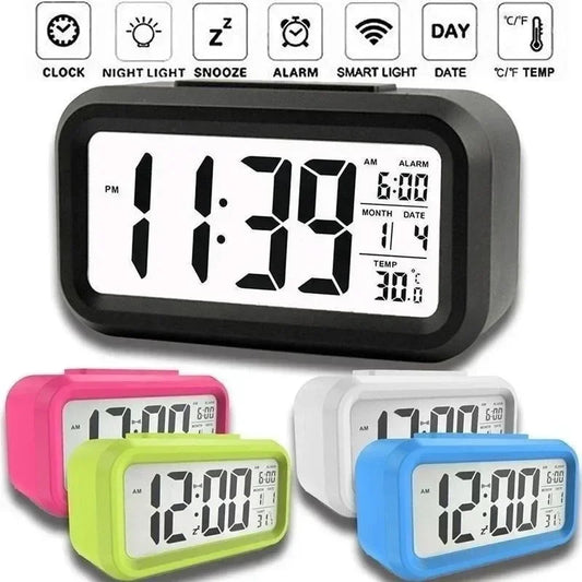 Led Digital Alarm Clock Backlight Data Times Calendar Desktop