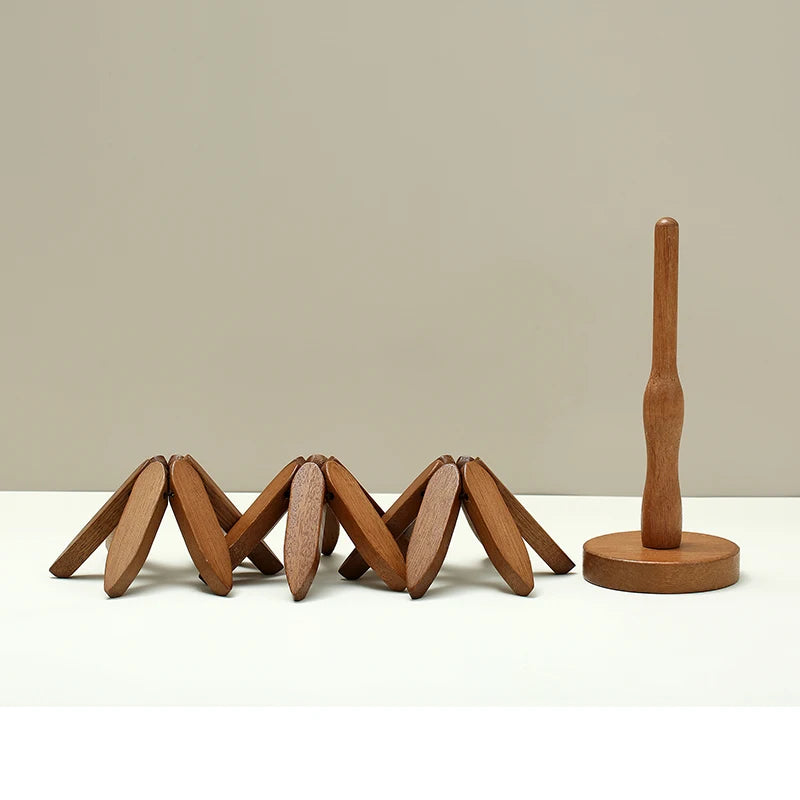4PCS Tree Design Stand Bamboo Wooden Trivets Decorative Anti Scald