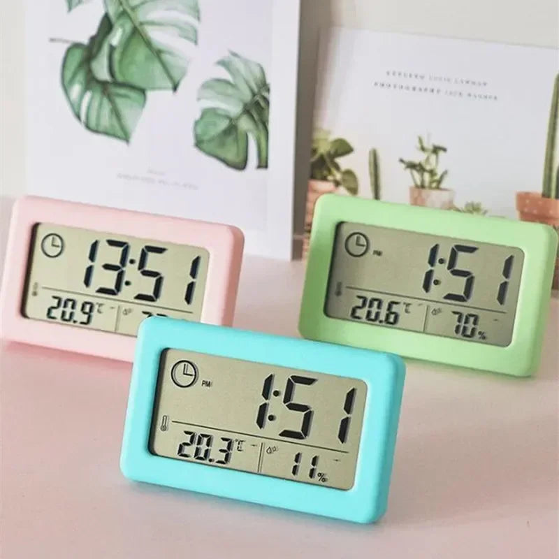 12/24 Hours Wall Clock Thermometer Digital Table Clock Hygrometer