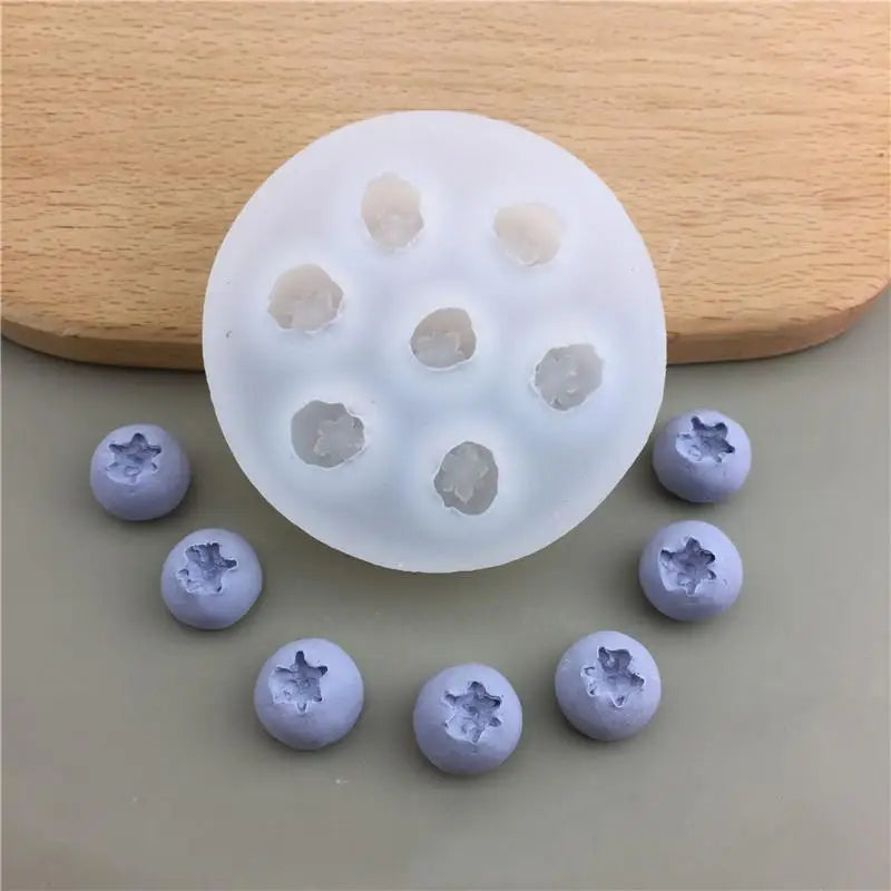 3D Blueberry Raspberry Candle Mold Simulation Fruit Fondant Silicone