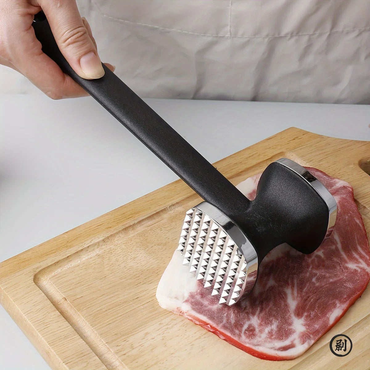Heavy Duty Kitchen Meat Tenderizer Hammer with Rubber Grip, Stainless