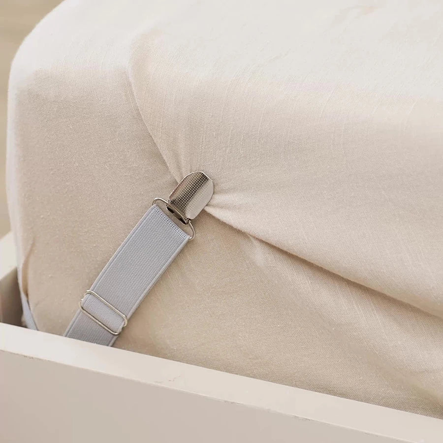 Bed Sheet Clips Adjustable Bed Sheet Holder Straps Set of 4 Elastic