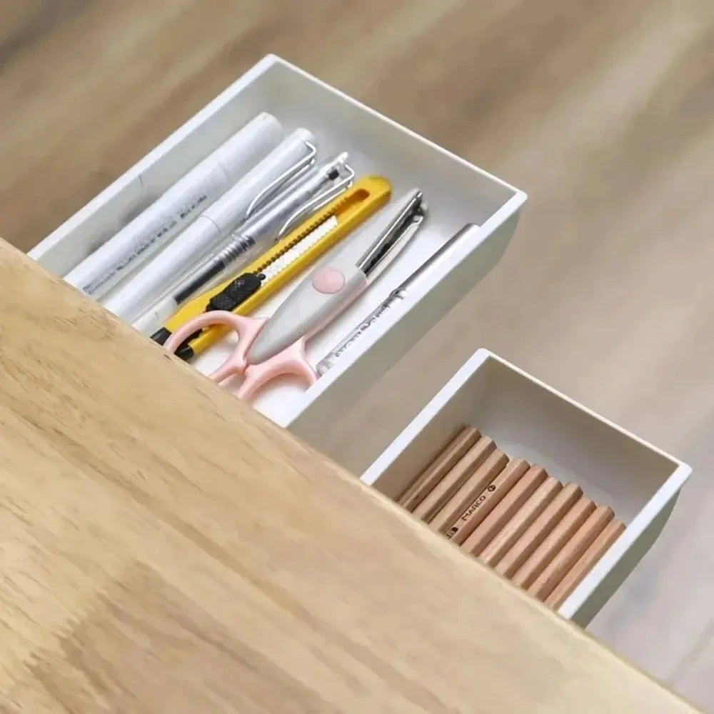 Hidden storage box, desk storage drawer, self-adhesive plastic desktop