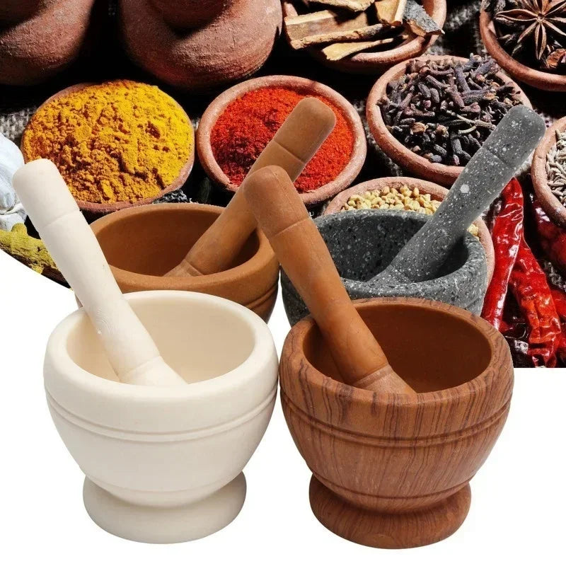 Resin Setmortar and Pestle Garlic Herb Spice Mixing Grinding Crusher