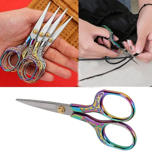 1PC Stainless Steel Vintage Scissors Sewing Fabric Cutter Embroidery