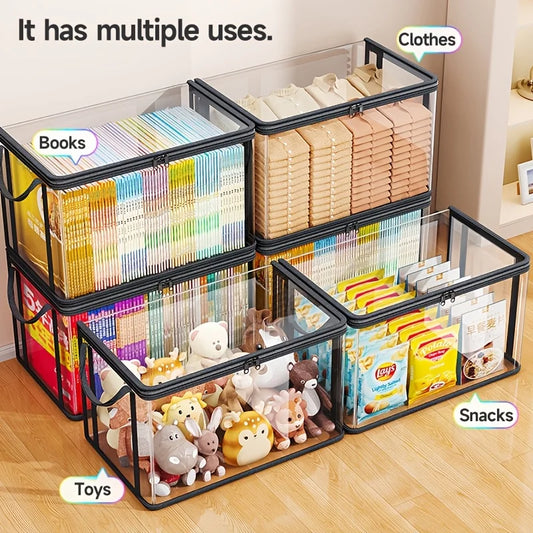 PVC Storage Bag with Flip Lid & Viewing Window - Durable Rectangular