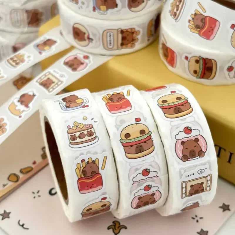 500 stickers capybara roll stickers high value cute cartoon decorative