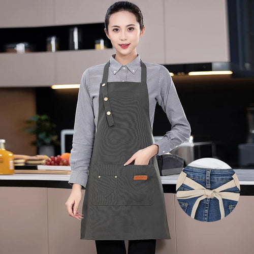 New Fashion Kitchen Aprons for Woman Men Chef Work Apron for Grill