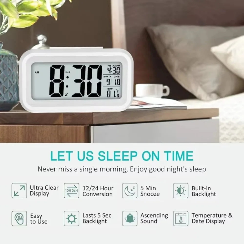 1pc LED Multifunction Digital Alarm Clock  Electronic Backlight Table