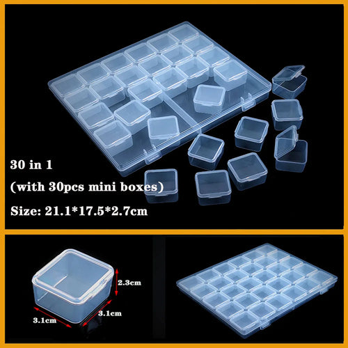 Transparent Plastic box Screw Compartment Box Jewelry Earring Display