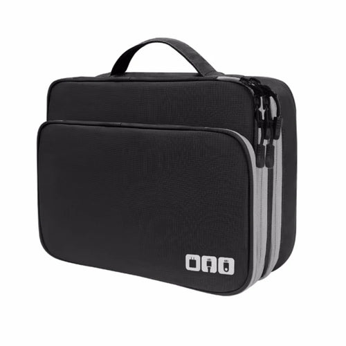 Portable USB Data Line Charger Storage Bag Travel Multi Layer Cable