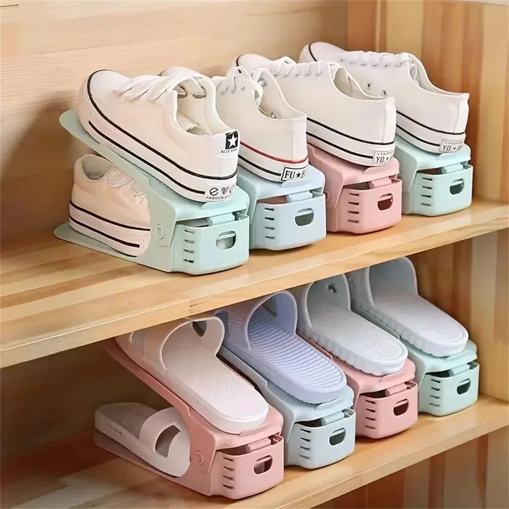 10 Pcs Adjustable Shoe Stacker Shoe Slots Organizer Shoe Slots Space