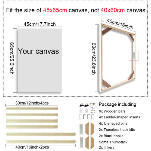 30x40 40x50 60x90cm Canvas Frame Wooden Frames Wooden Photo Oil