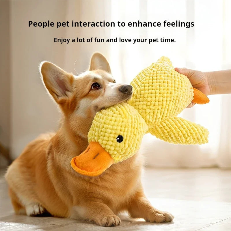 Dog toy plush companion sleeping duck bite resistant teeth grinding