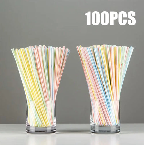 50-1000Pcs Drinking Straws Colorful & Black rietjes Flexible Wedding