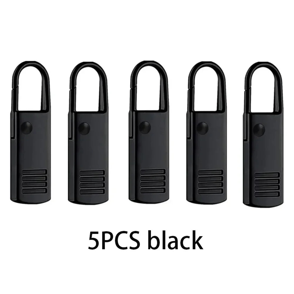 5pcs black Detachable Zipper Pull, Replacement Zipper Accs For jeans &