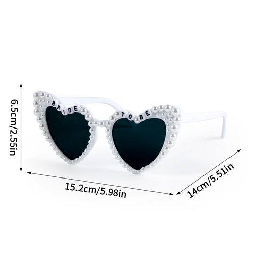 Bachelorette Party Heart Shaped Glasses Black White Pink Avocado Green