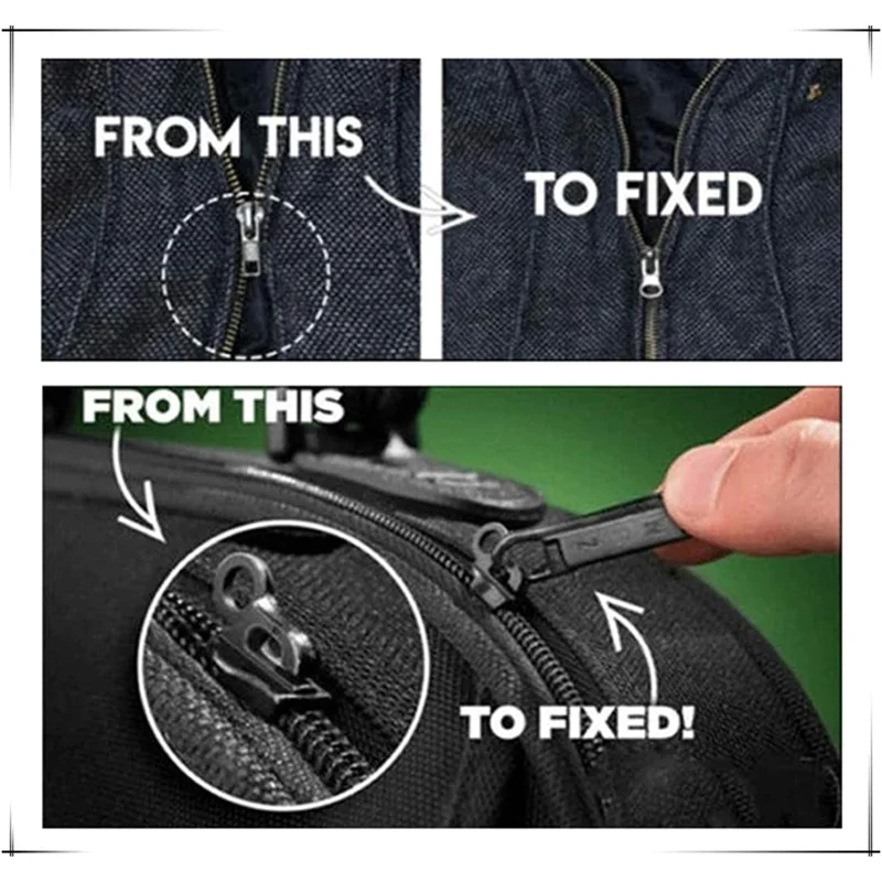 6/36pcs Fix Zip Puller Universal Instant Zippers Fix Zipper Repair Kit