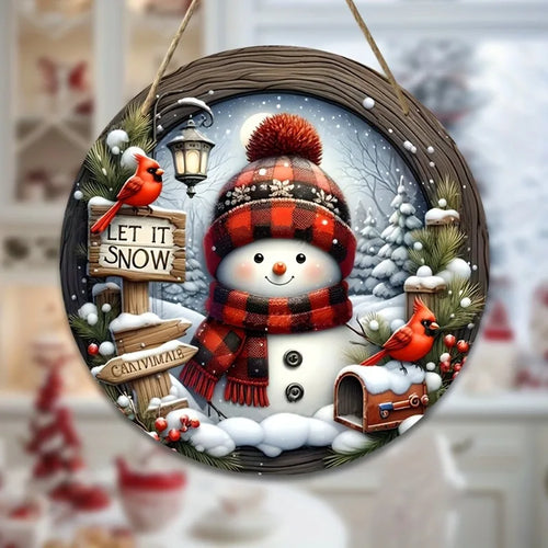 7.9" Christmas Wreath Centerpiece Decoration - Acrylic  Round Holiday