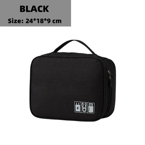 Cable Storage Bag Waterproof Digital Electronic Organizer Portable USB