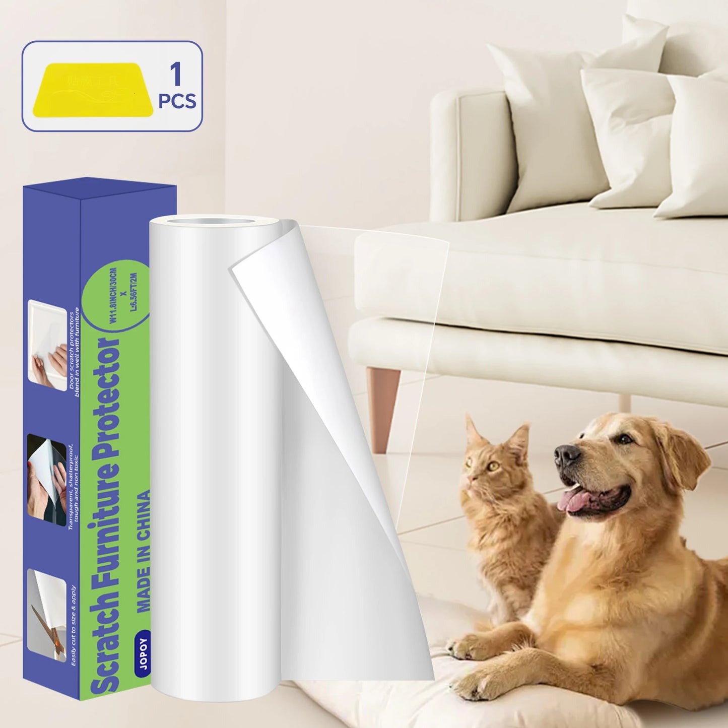 Anti Cat Scratch Furniture Protector, Single-Sided Sticky Couch