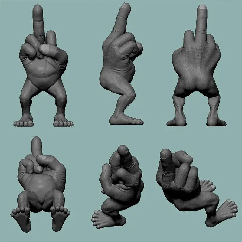 3d Printed Desktop Decorations Middle Finger Figure With Legs Refers