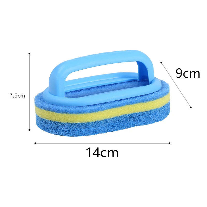Sponge Cleaning Brush With Handle Bathtub Tile Scrub Brush Kitchen