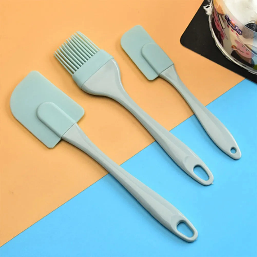 3Pcs Cream Scraper DIY Bread Cake Butter Spatula Mixer Oil Brushs