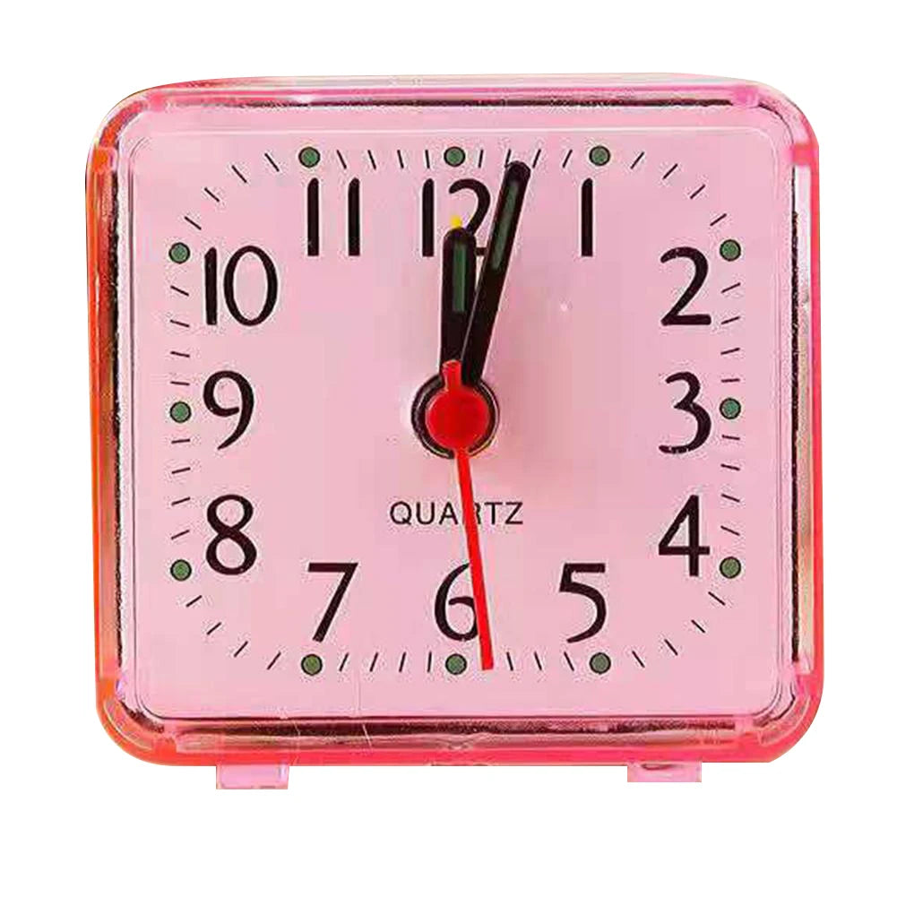 Bedside Small Alarm Clock Quartz Battery Square Candy Color Student