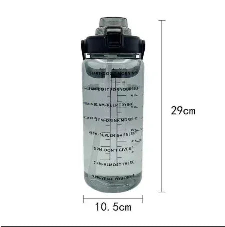 2L Portable Water Bottle Large Capacity Plastic Straw Water Cup Drink