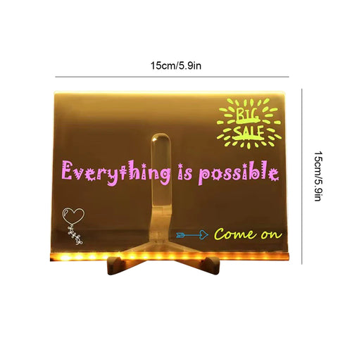 Light Up Acrylic Message Board Rewritable DIY Children's Glowing