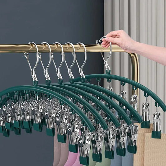10 Clips Stainless Steel Sock Clip Pace-Saving Arc Sock Drying Rack