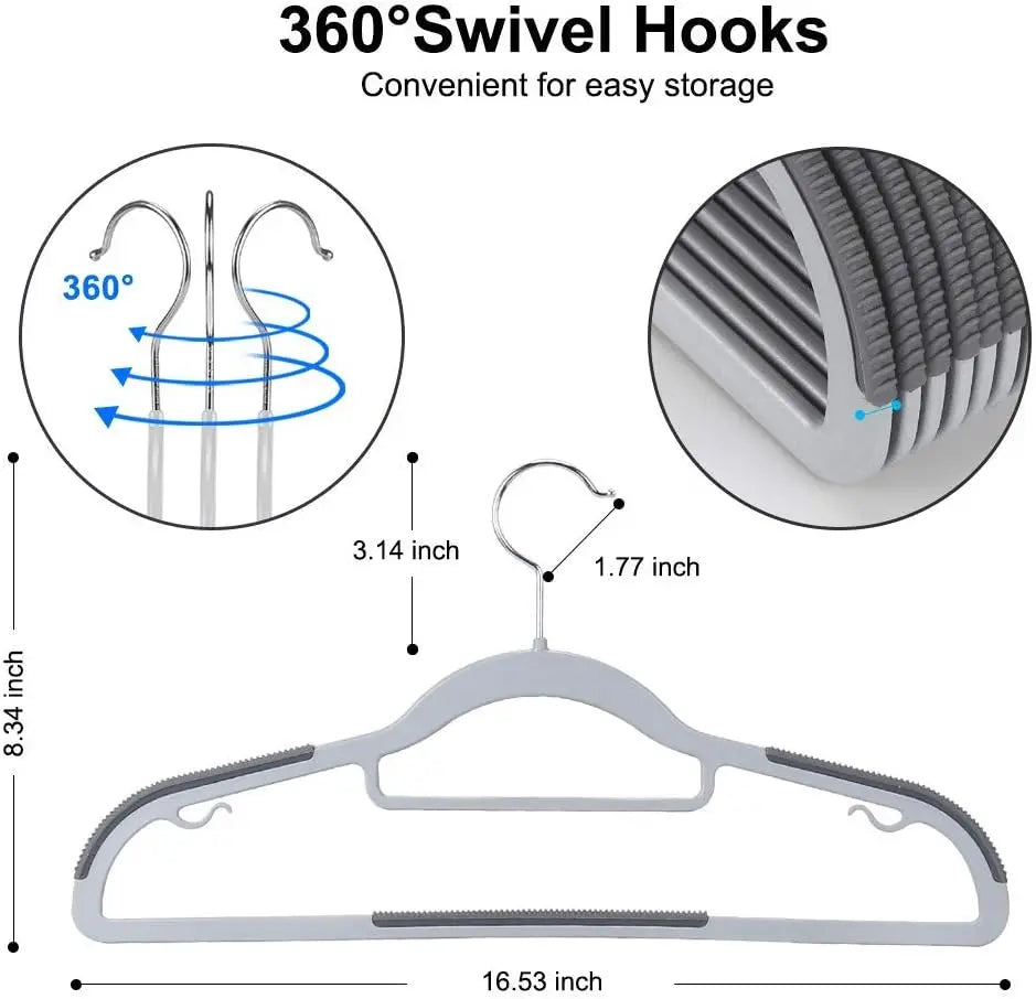 10 Piece Set Of Heavy-Duty Dry And Wet Hangers With Anti Slip Pads
