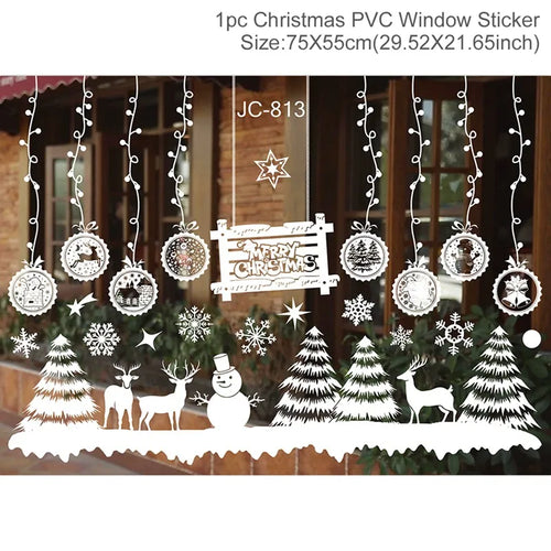 Christmas Window Stickers Merry Christmas Decorations for Home 2025