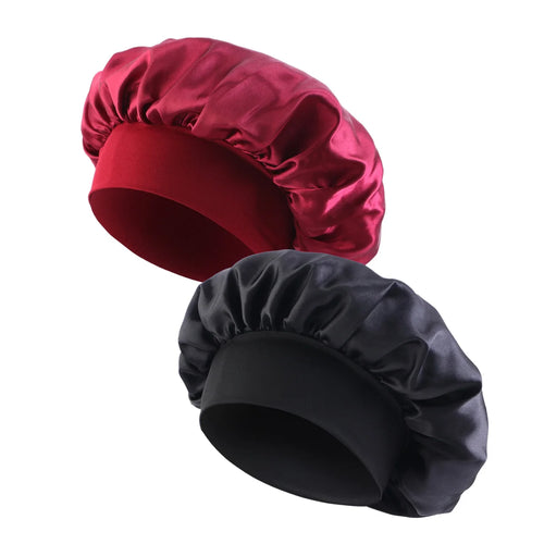 New Satin Wide Brim Nightcap Silky Bonnet Hair Wrap for Sleeping Sleep