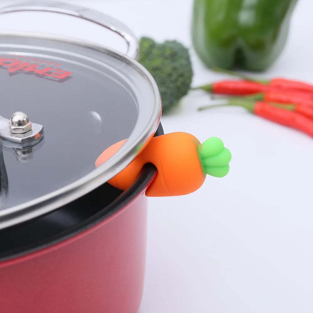 Silicone Pot Lid Anti-spill Rack Heat-resistant Anti-Overflow Stoppers