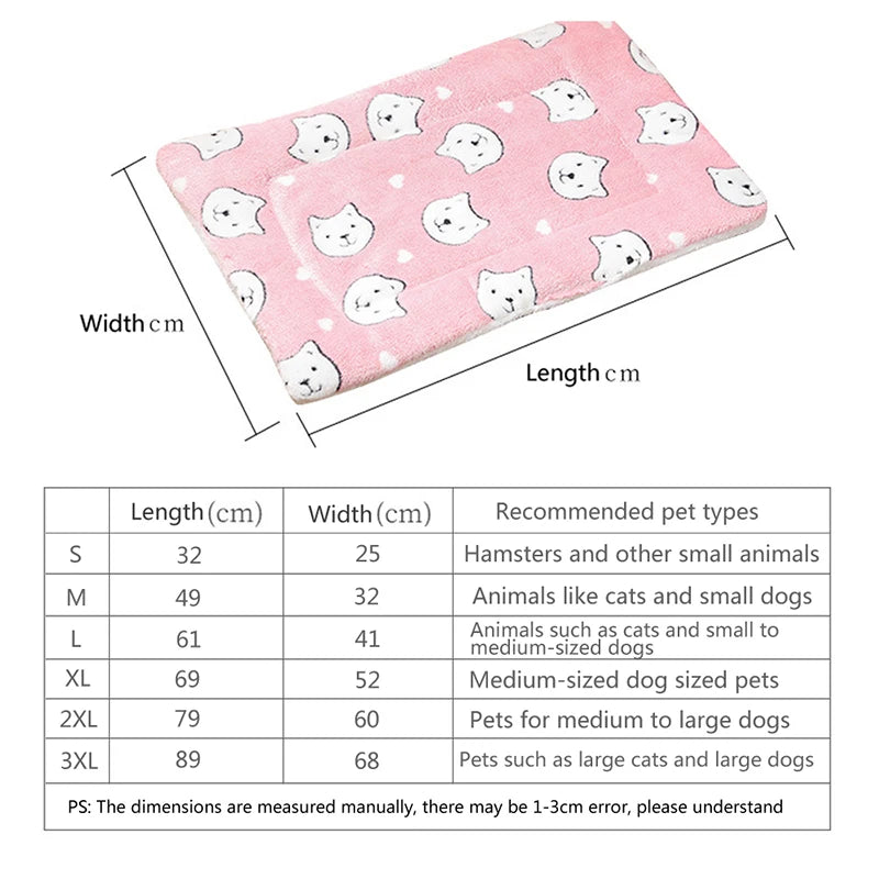 Thicken Cat Mat Breathable Flannel Cat Sleeping Mat Soft Dog Cushion